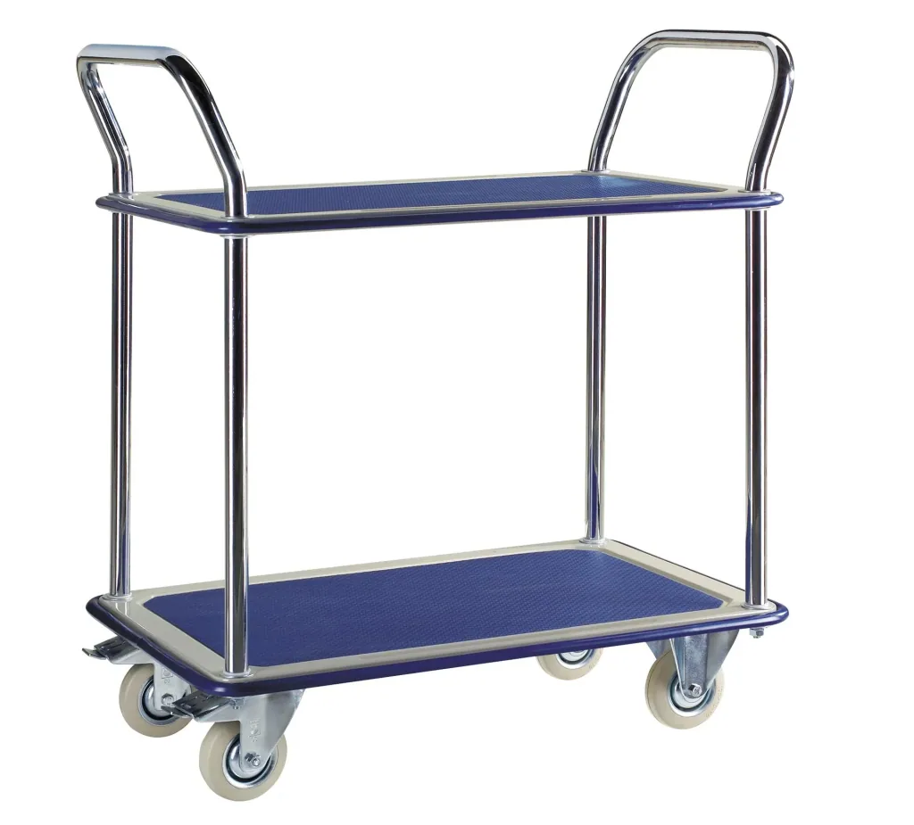 Schiebegriff Etagenwagen 2-etagig Ladefläche 740 x 480 mm