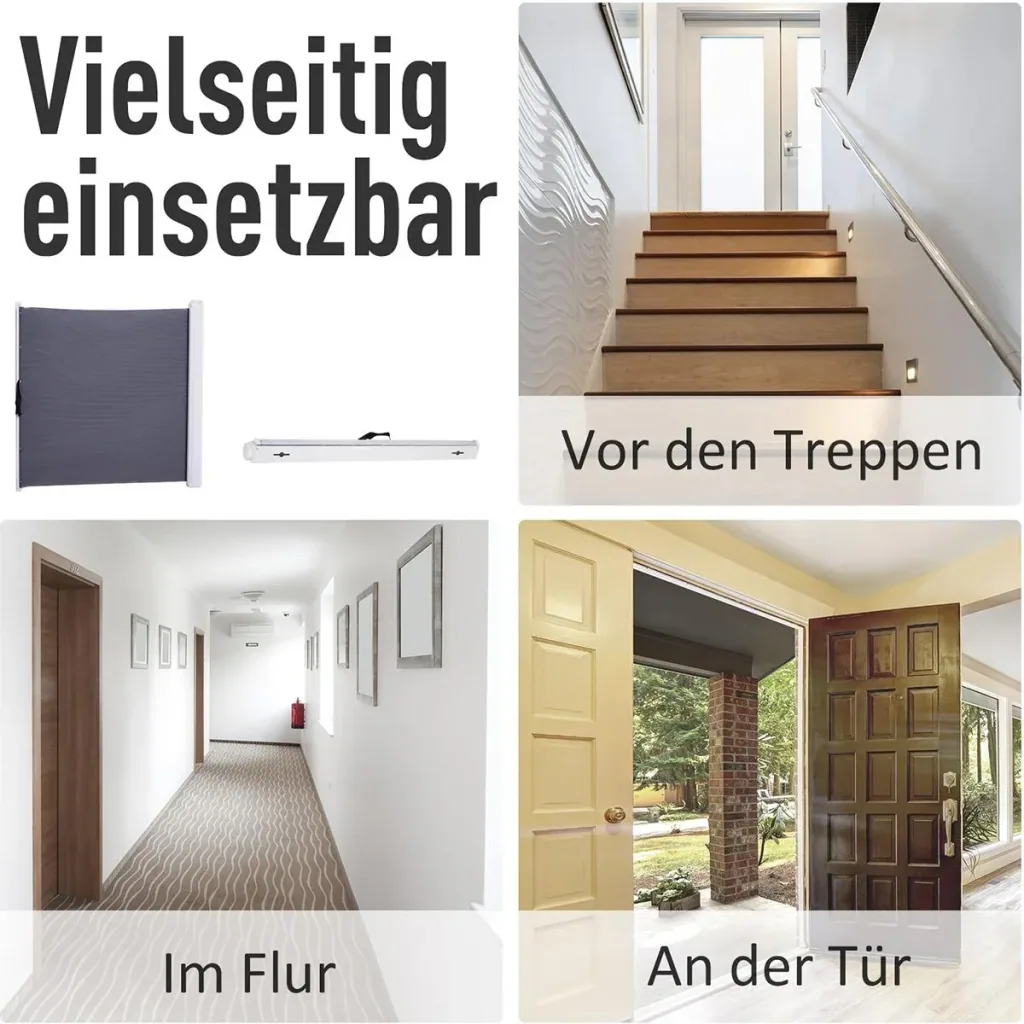 Türschutzgitter einrollbar grau