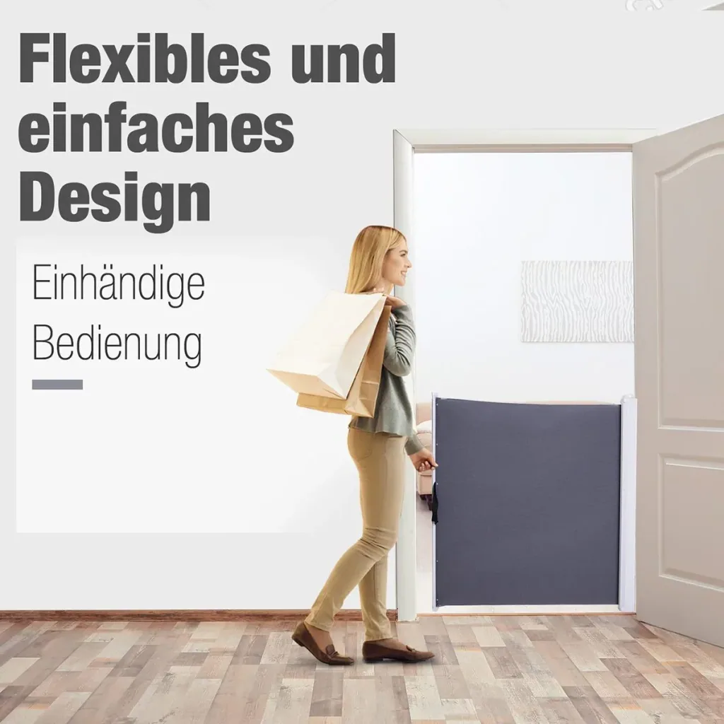 Türschutzgitter einrollbar grau
