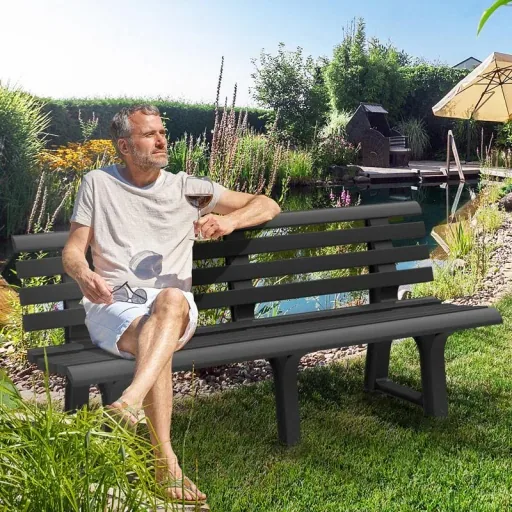 Gartenbank Orchidea anthrazit 145x49x74 cm