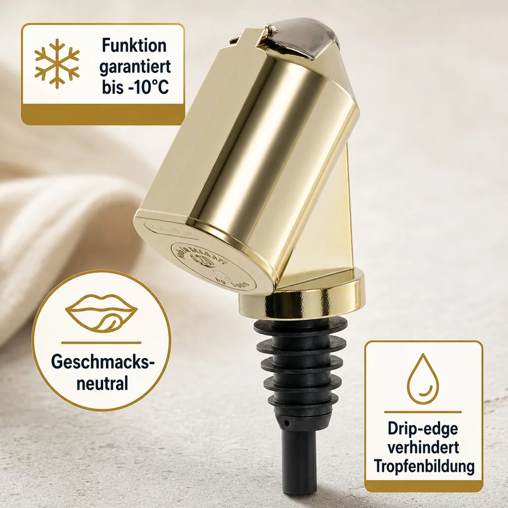 Flaschenportionierer, Ausgießer - Bottle Master 3000, gold, für 0,5 - 1,5 L Flaschen, Ausschankmenge: 20 ml