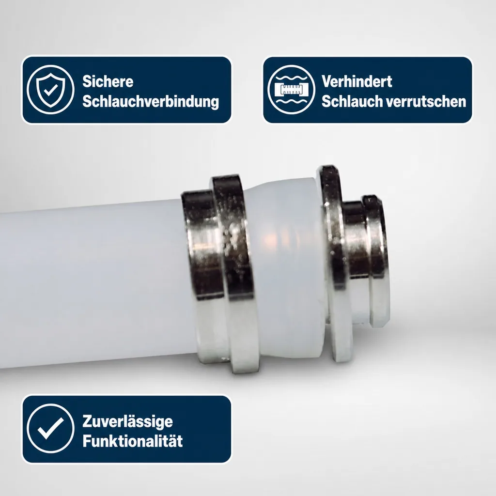 Quetschverschraubung, Quetschtülle, Quetschbuchse für Gewinde 5/8" - Sichere & Tropffreie Schlauchverbindung, NW: 10 mm