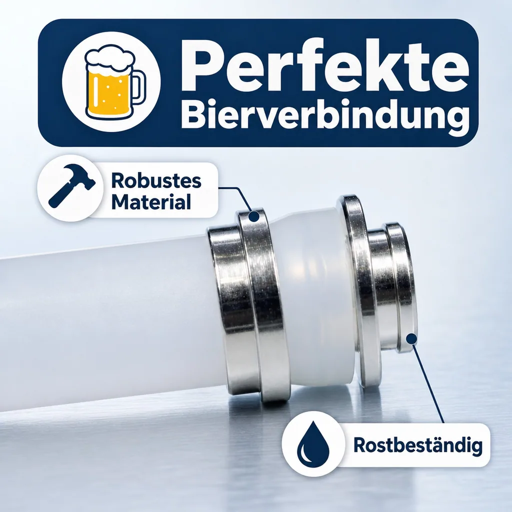 Quetschverschraubung, Quetschtülle, Quetschbuchse für Gewinde 5/8" - Sichere & Tropffreie Schlauchverbindung, NW: 10 mm