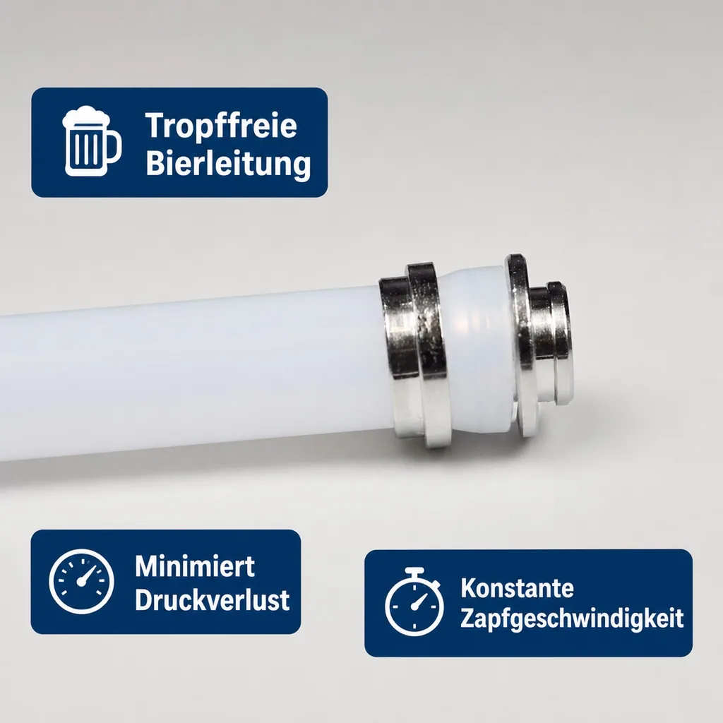 Quetschverschraubung, Quetschtülle, Quetschbuchse für Gewinde 5/8" - Sichere & Tropffreie Schlauchverbindung, NW: 10 mm