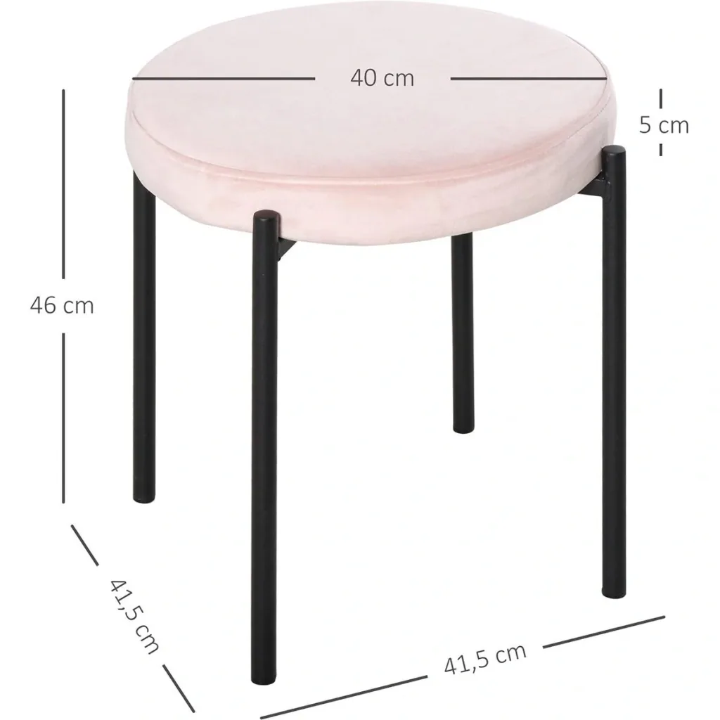 Hocker 4-teiliges Set mit Samtüberzug Grau