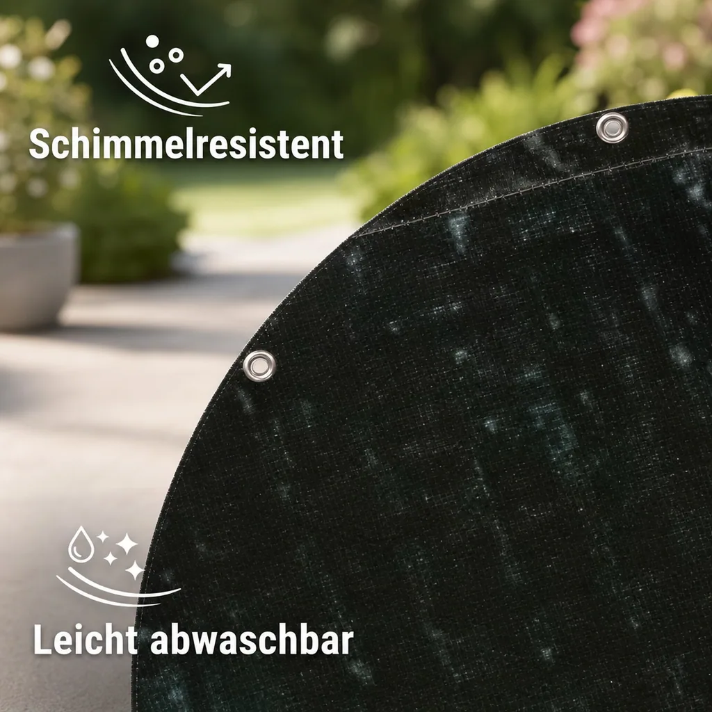 Abdeckplane, runde Abdeckplane 210g/m², 5 Meter (19,64m²), wasserdicht, reißfest, UV-stabil