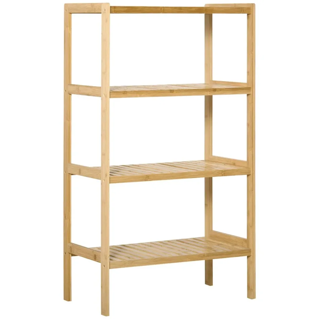 Strand Regal Bücherregal 4-Tier-Bambus Lagerung Regal Natur Bambus 62 x 33 x 112 cm