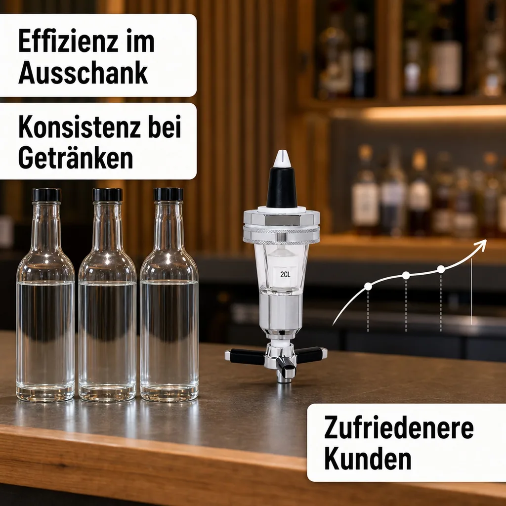 Portionierer, Ausgießer Dosierer für 0,7 - 1,0 L Flaschen, silber, Ausschankmenge: 40 ml