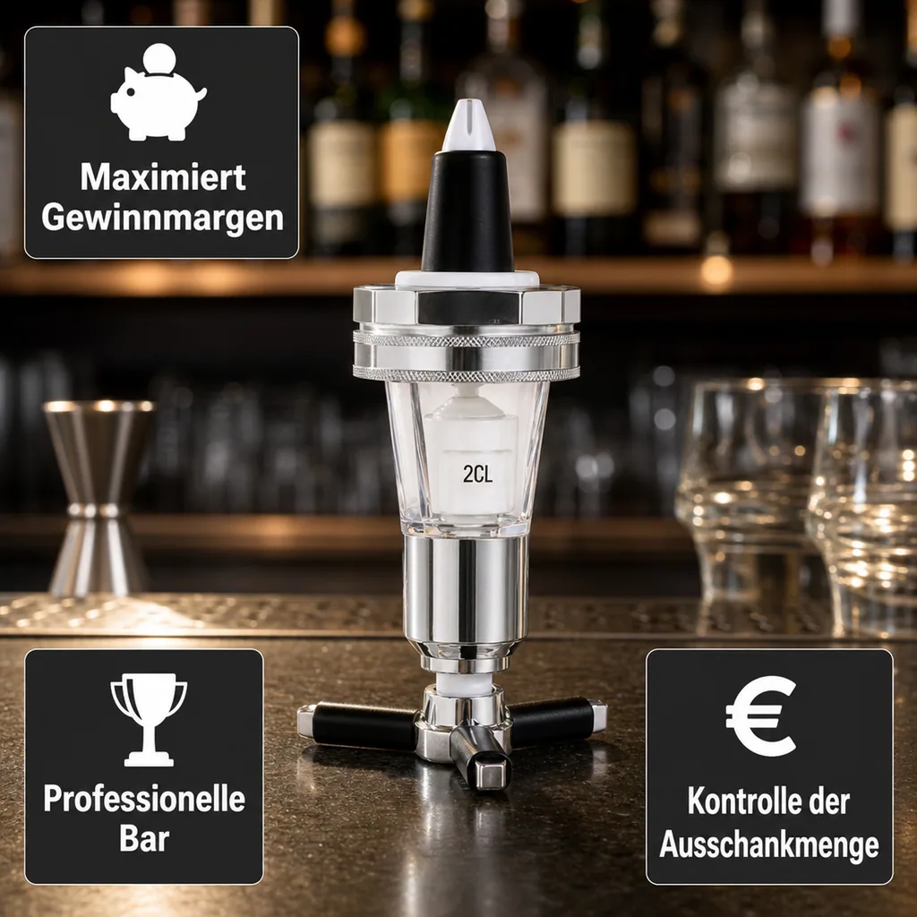 Portionierer, Ausgießer Dosierer für 0,7 - 1,0 L Flaschen, silber, Ausschankmenge: 40 ml