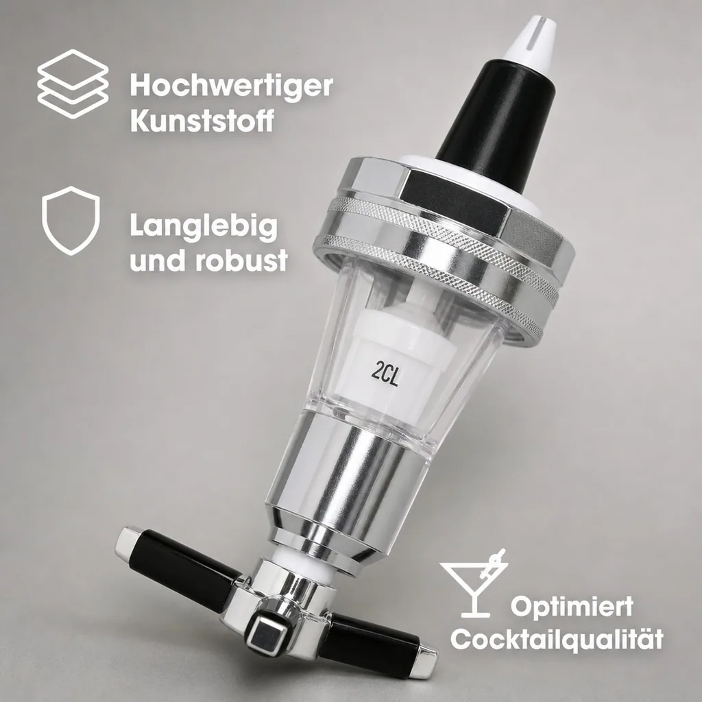 Portionierer, Ausgießer Dosierer für 0,7 - 1,0 L Flaschen, silber, Ausschankmenge: 40 ml