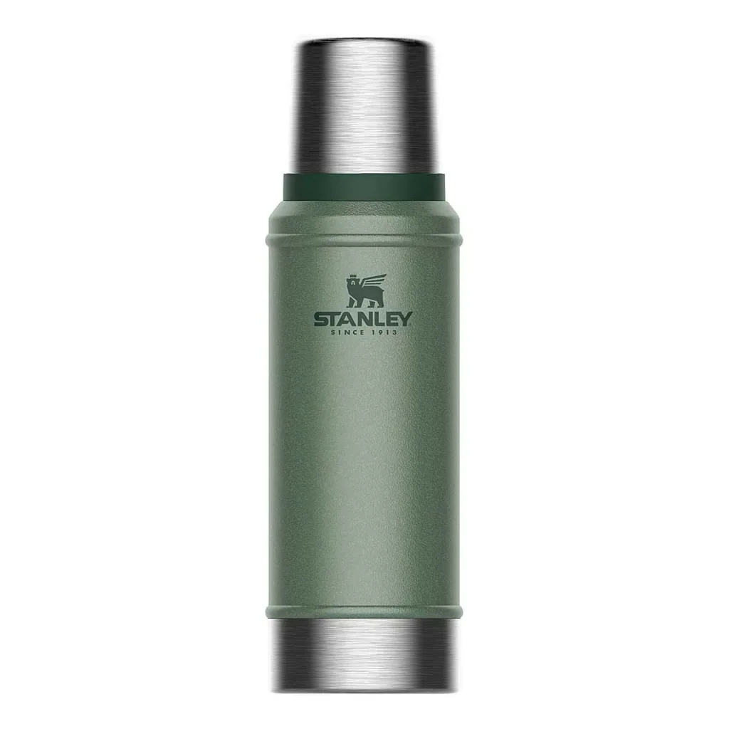 Classic Vakuum-Flasche 0,75 l, Hammertone grün, doppelwandige Vakuumisolierung, Trinkbecher