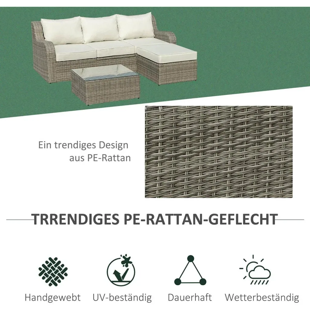 Polyrattan-Schaukelsofa mit extra breitem Sitz, 70L x 120B x 84H cm, braun