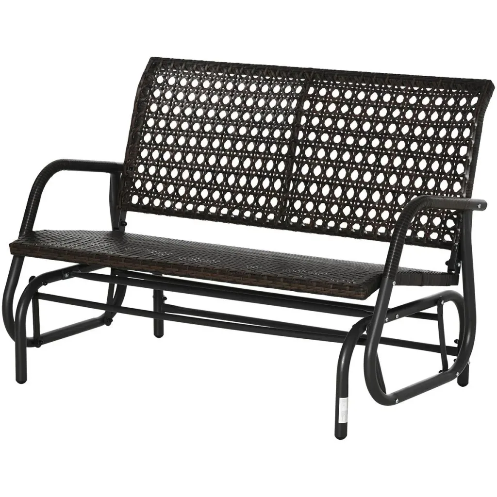 Polyrattan-Schaukelsofa mit extra breitem Sitz, 70L x 120B x 84H cm, braun