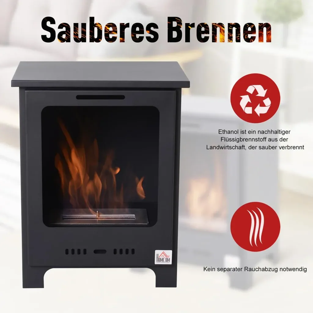 Ethanol-Kamin schwarz