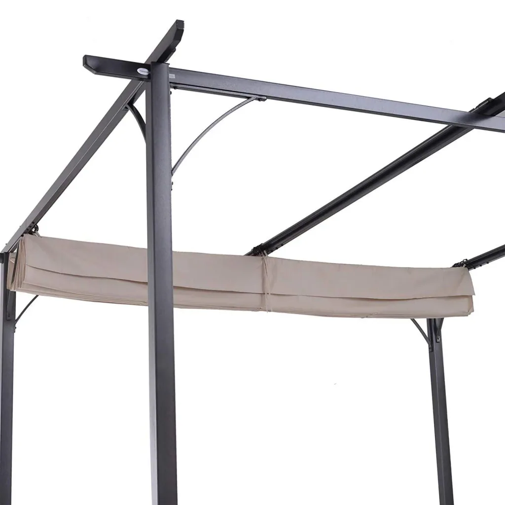 Pergola mit Schiebedach per Seilzug