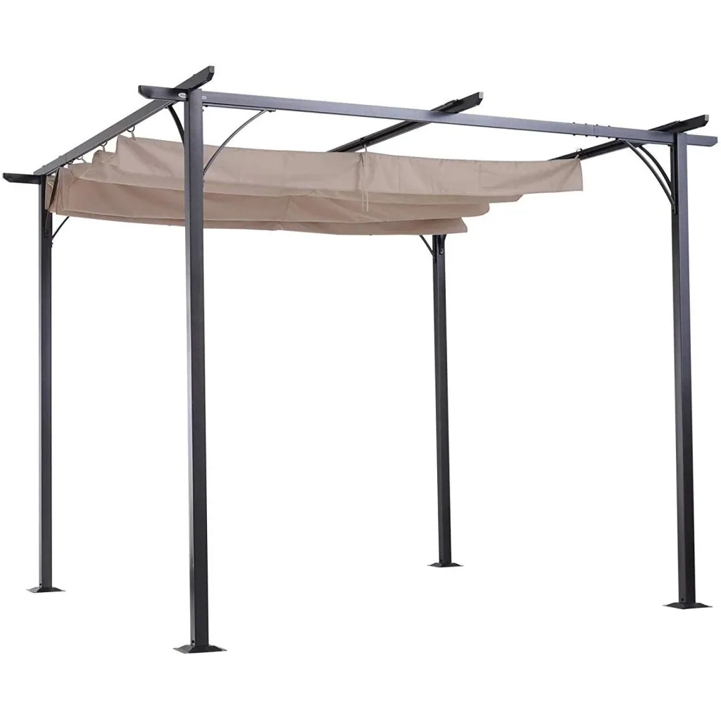 Pergola mit Schiebedach per Seilzug