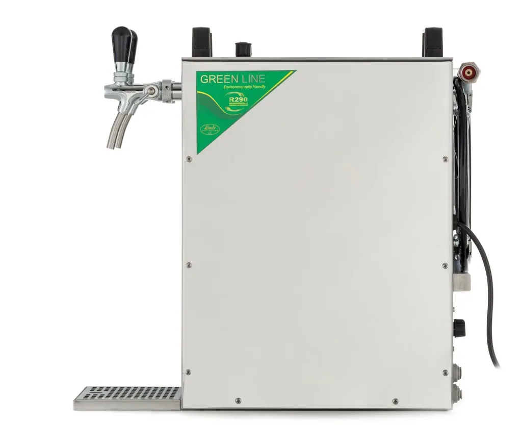Zapfanlage, Bierzapfanlage Kontakt 155/R Green Line, 2-leitig Trockenkühlgerät aus Edelstahl, 160 Liter/h
