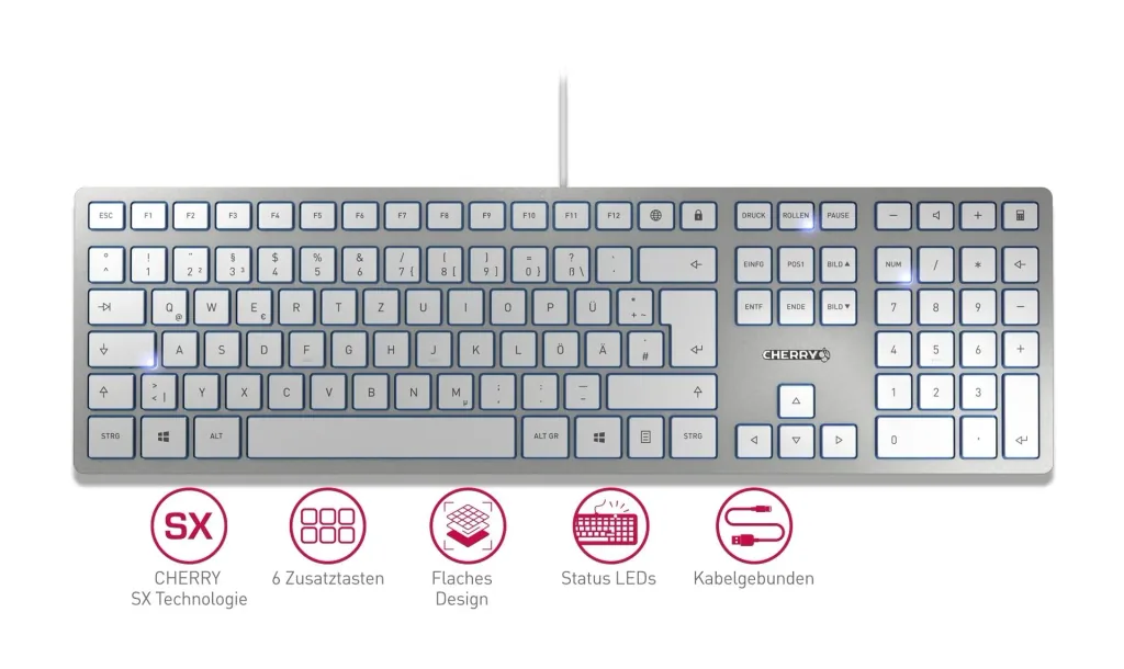 Kabelgebundene Tastatur KC 6000 SLIM silber