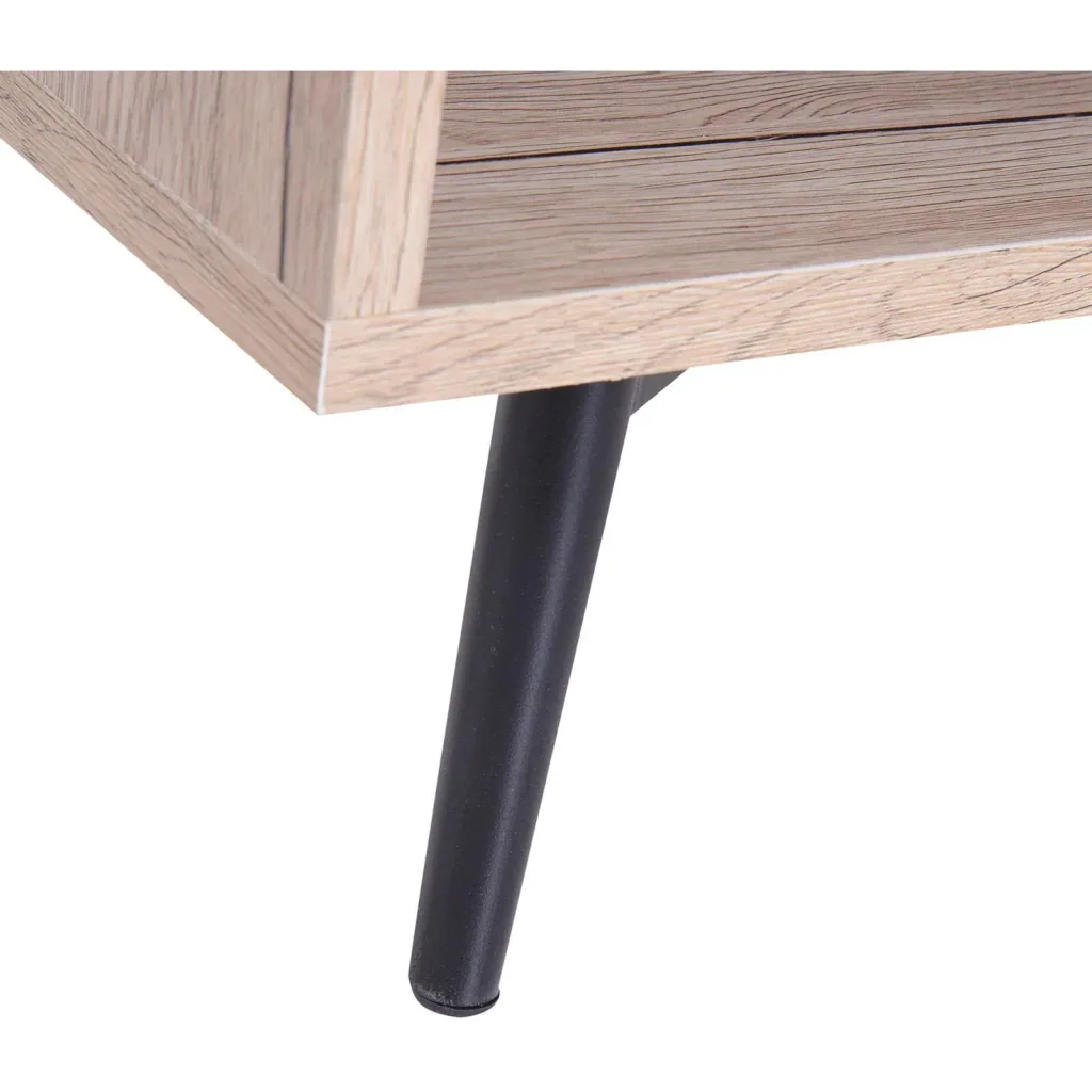 Beistelltisch Couchtisch Tischplatte höhenverstellbar ausklappbar mit Regal Staufach Holz 100 x 58 x (39,3 52,7) cm