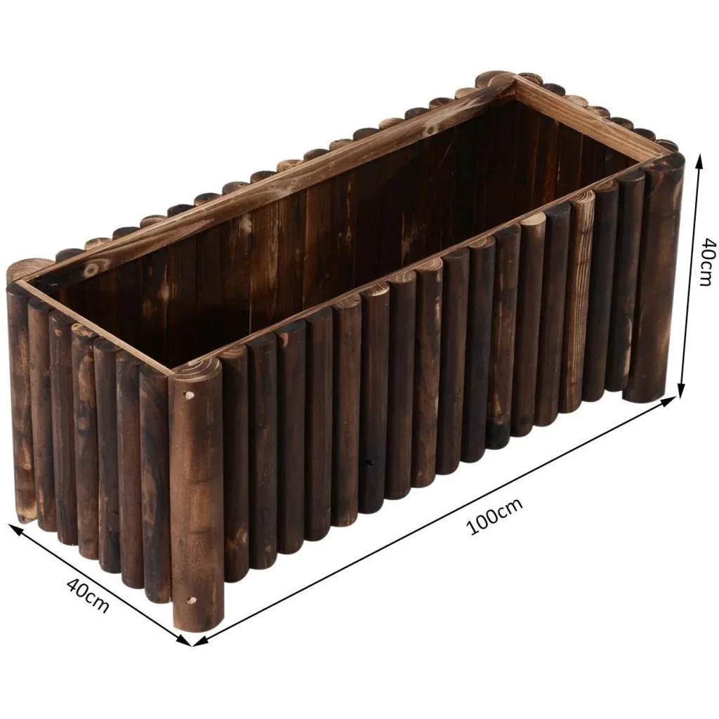 Hochbeet L100 x W40 x H40cm Pflanzkasten Gemüsebeet Holz