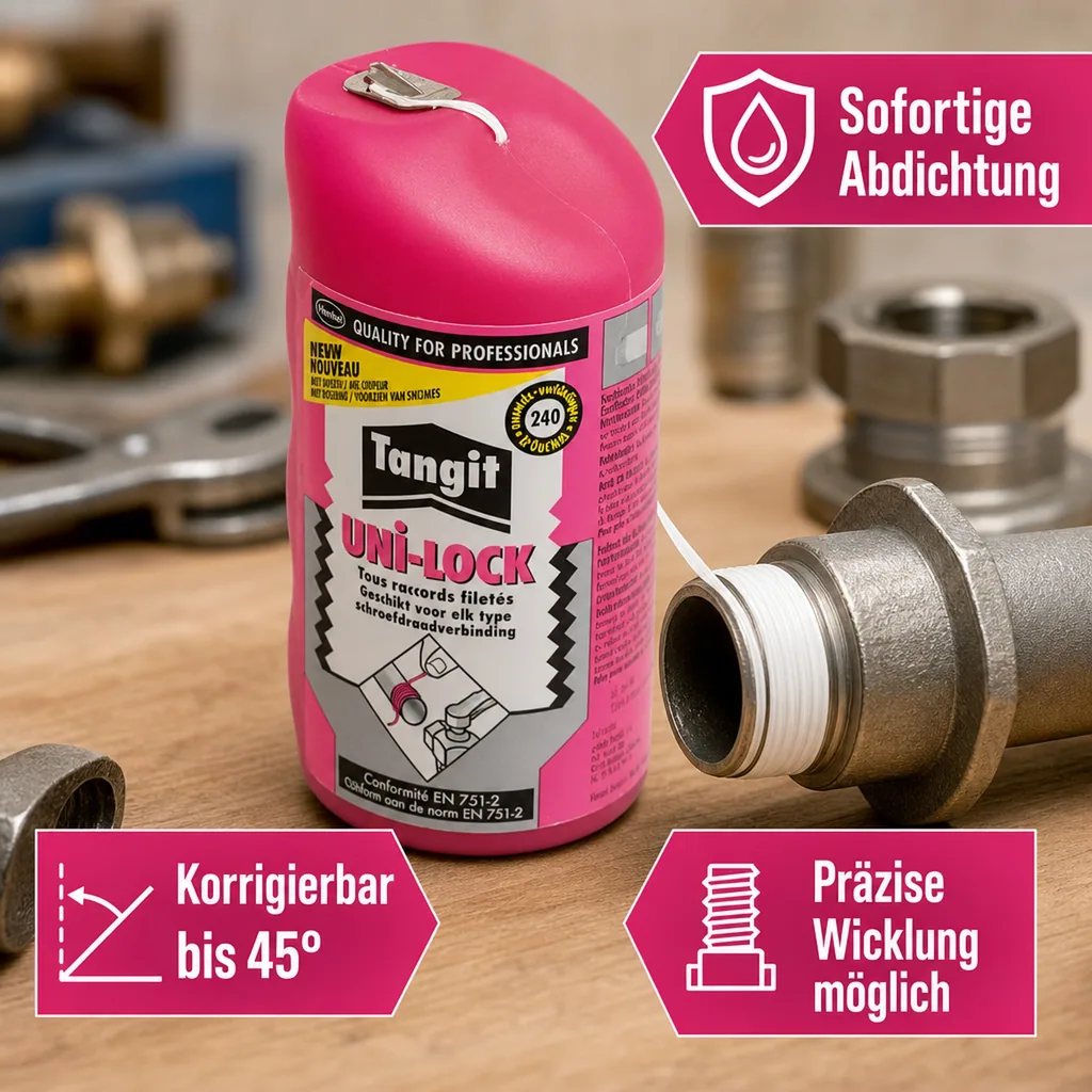 Tangit Gewindedichtfaden, Typ Uni-Lock 80m Zulassung: DVGW/WRAS