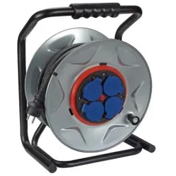 PROFI-KABELTROMMEL MIT 'ANTI-TWIST'-SYSTEM - NEOPREN - 25 m - 3G2.5 - 4 STECKDOSEN