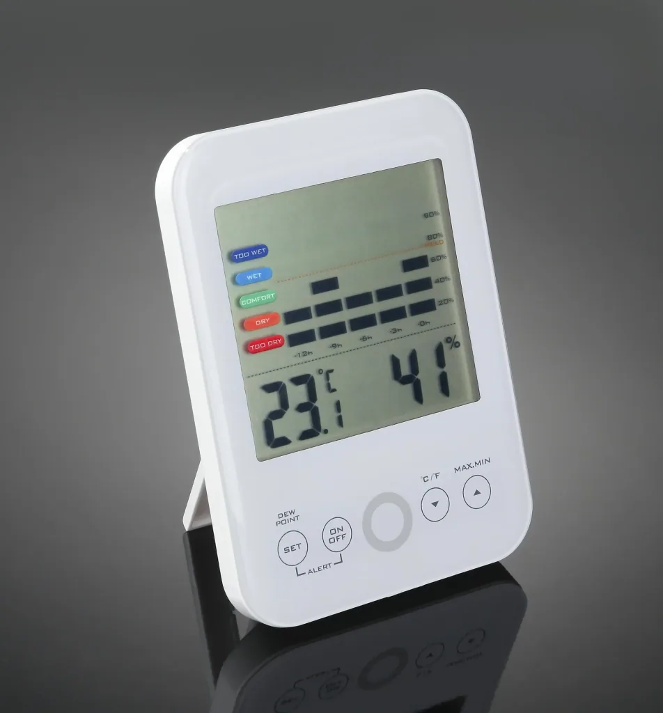 2 in1 Digitales Hygro- und Thermometer mit Schimmelalarm, Weiß