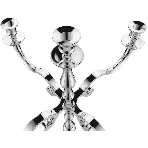 Kerzenständer silber glänzend Aluminium 60cm 5-armig Kandelaber