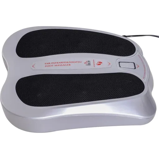 Shiatsu Fußmassagegerät Elektrisch Wärmefunktion Reflexzonenmassage Fußmassage 2 Modi Silber