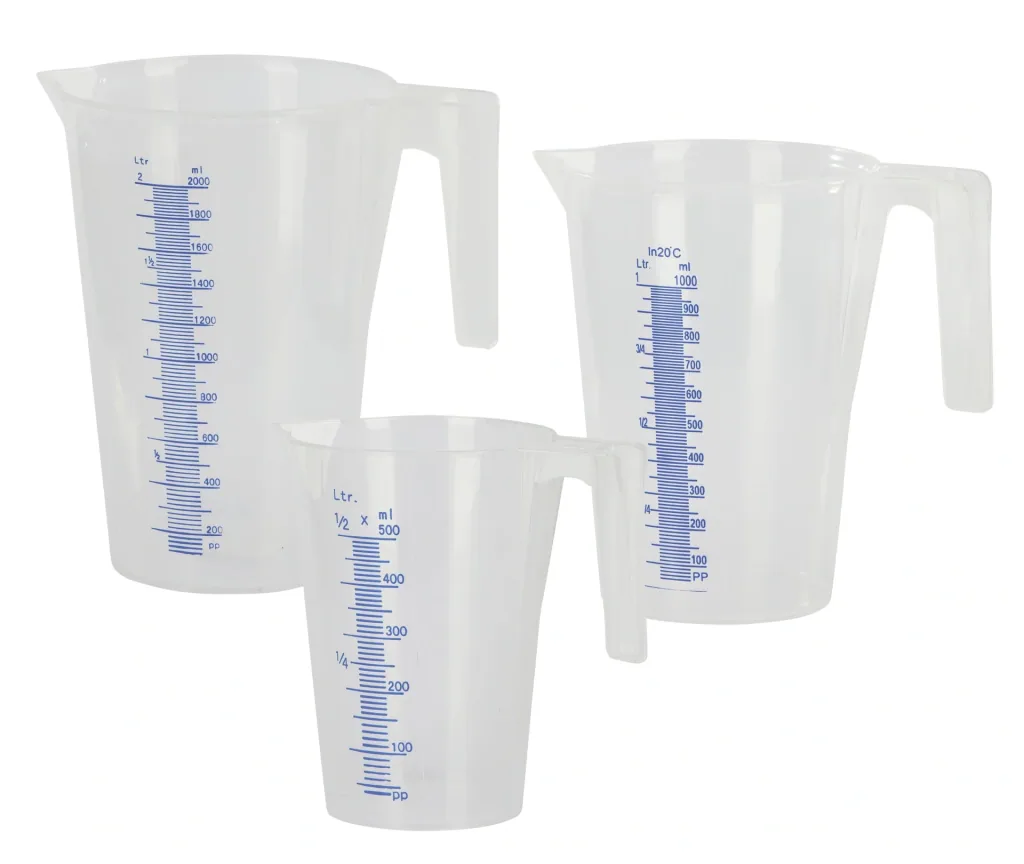 Messbecher mit Griff und Ausgussschnabel, mit Füllskala, für 500ml