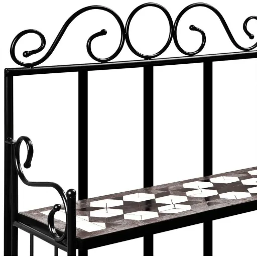 Standtafel Mosaik - 58 x 30 x 115 cm schwarz