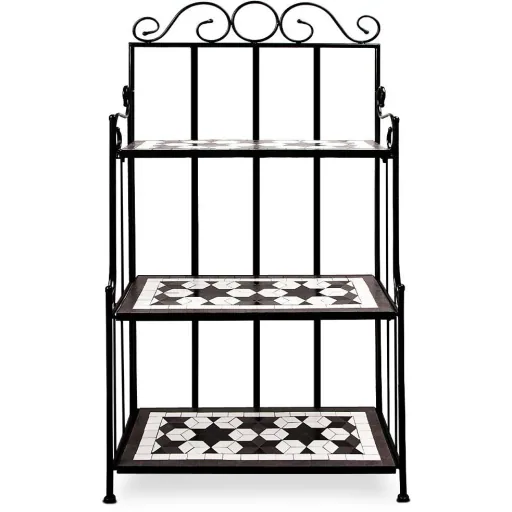 Standtafel Mosaik - 58 x 30 x 115 cm schwarz