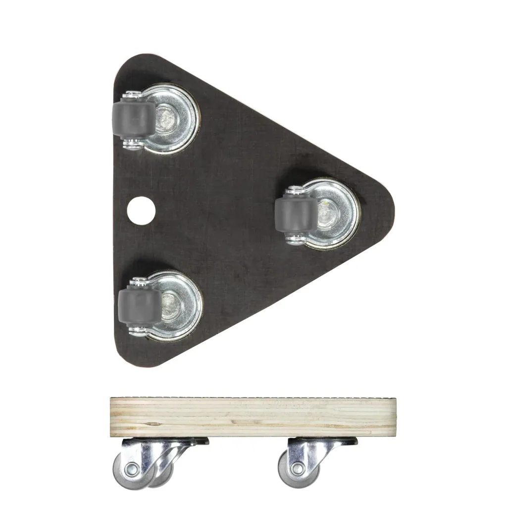 Transporthilfe MM 1314, 14 x 14 x 14 x 4,5 mm, softe Rollen Ø 20 mm, Multiplexplatte Maxigrip FSC®, Tragkraft 100 kg