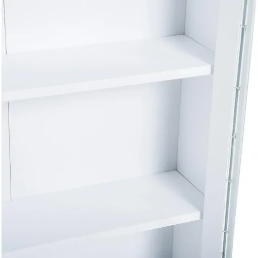 Wandschrank Hängeschrank Badschrank Mehrzweckschrank Küchenschrank 2 x Glastür Holz Weiß 53,5 x 16 x 62,5 cm