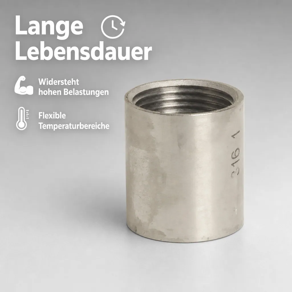 Edelstahl Muffe, Gewindefitting 1 1/4 IG, Edelstahlfitting
