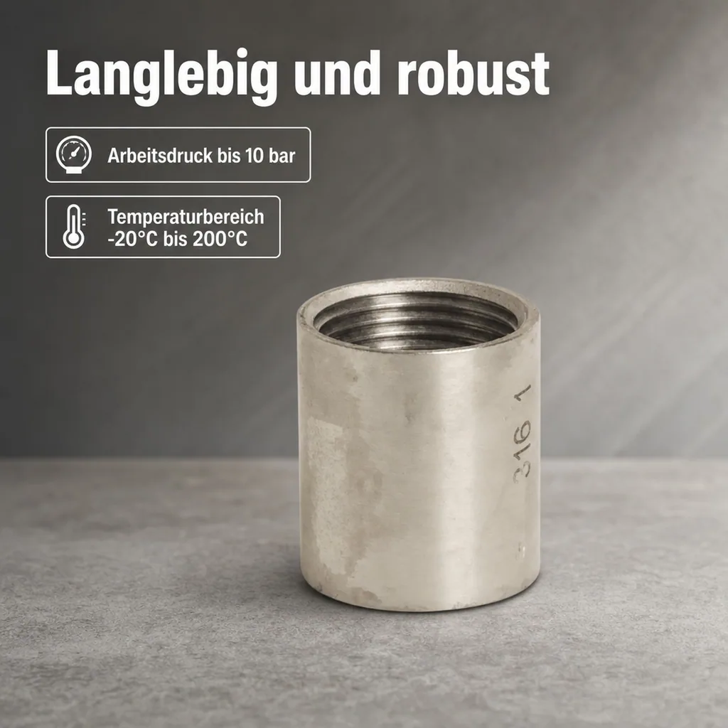 Gewindefitting Edelstahl Muffe 2" IG