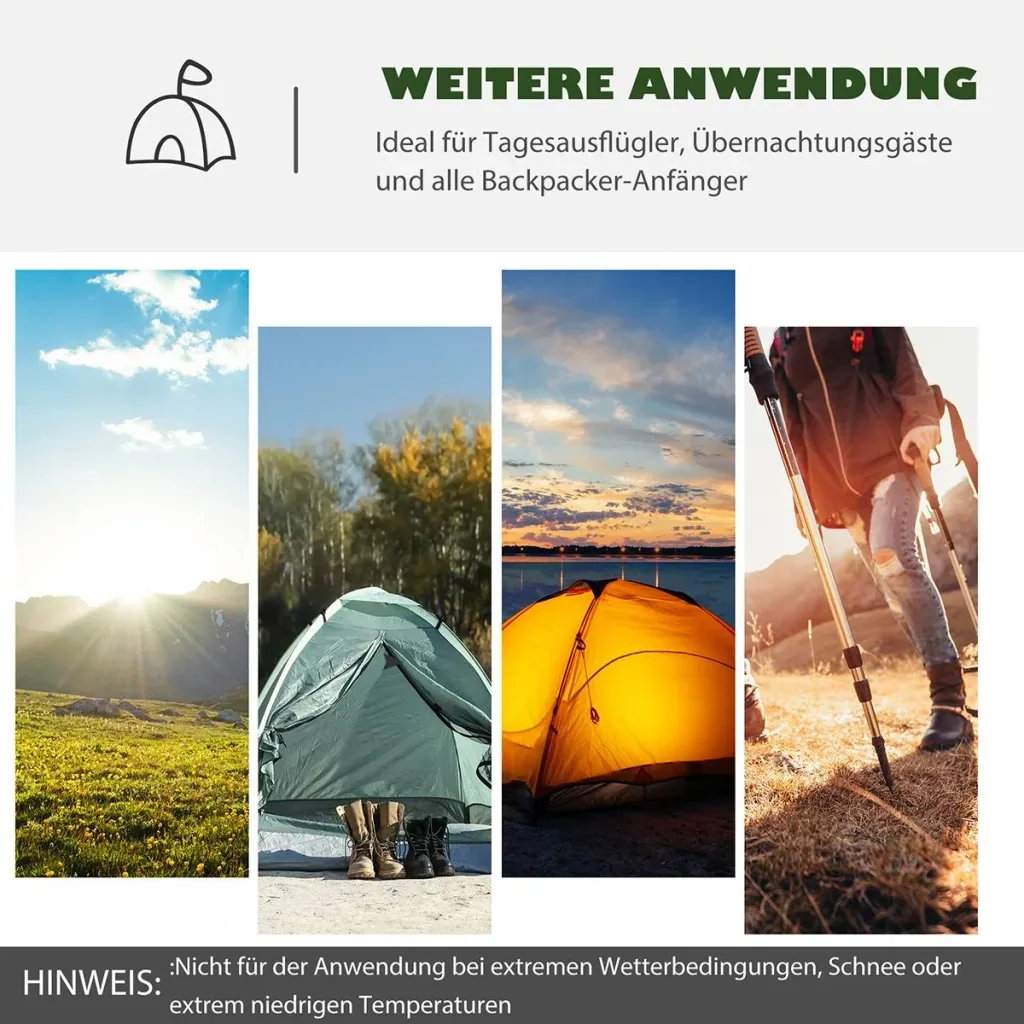 Campingzelt für 2 Personen dunkelgrün