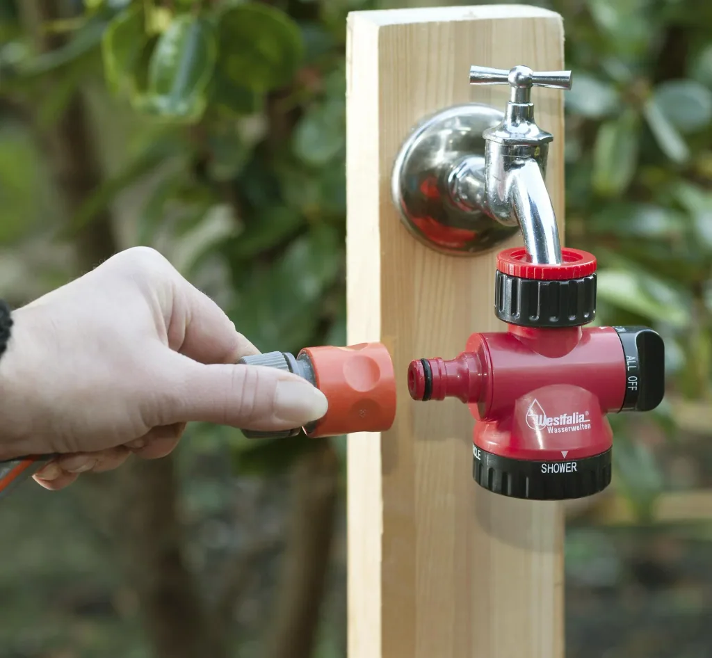 2-Wege Wasserhahn Adapter mit Schlauch- und Brausenauslass