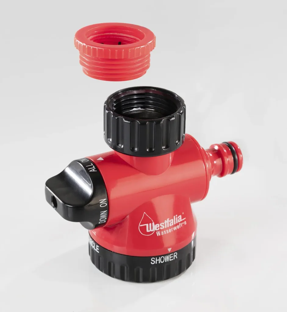 2-Wege Wasserhahn Adapter mit Schlauch- und Brausenauslass