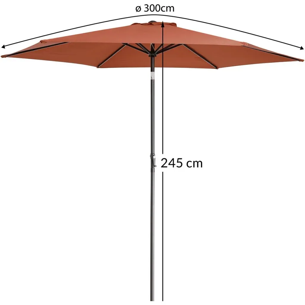 Sonnenschirm Tahiti Terracotta - Ø300cm - UV-Schutz 50+