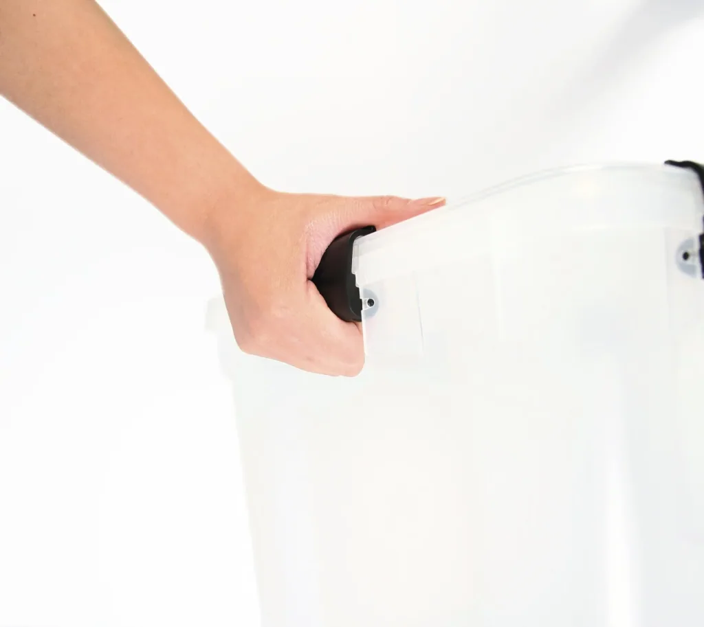 Wasserdichte Aufbewahrungsbox, transparent, 50 Liter, 2er Set