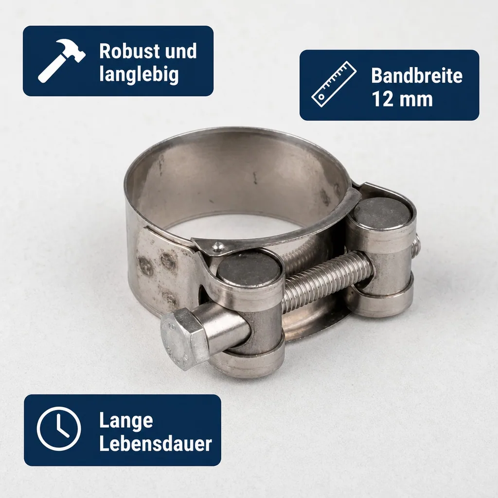 Schlauchschellen 19-21mm, Gelenkbolzenschelle, Spannbackenschelle, DIN 3017