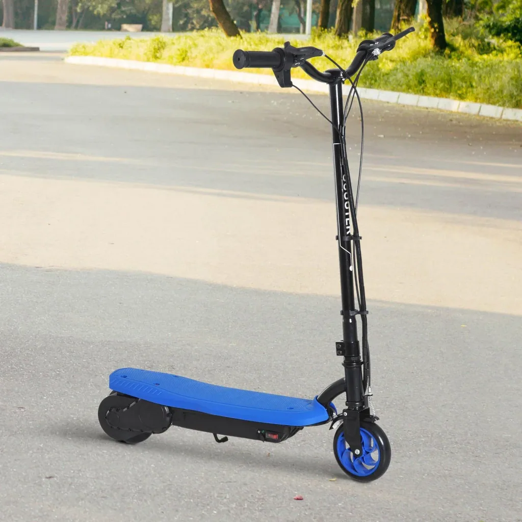 E-Scooter Tretroller Kinderroller Kinder Roller Metall Blau