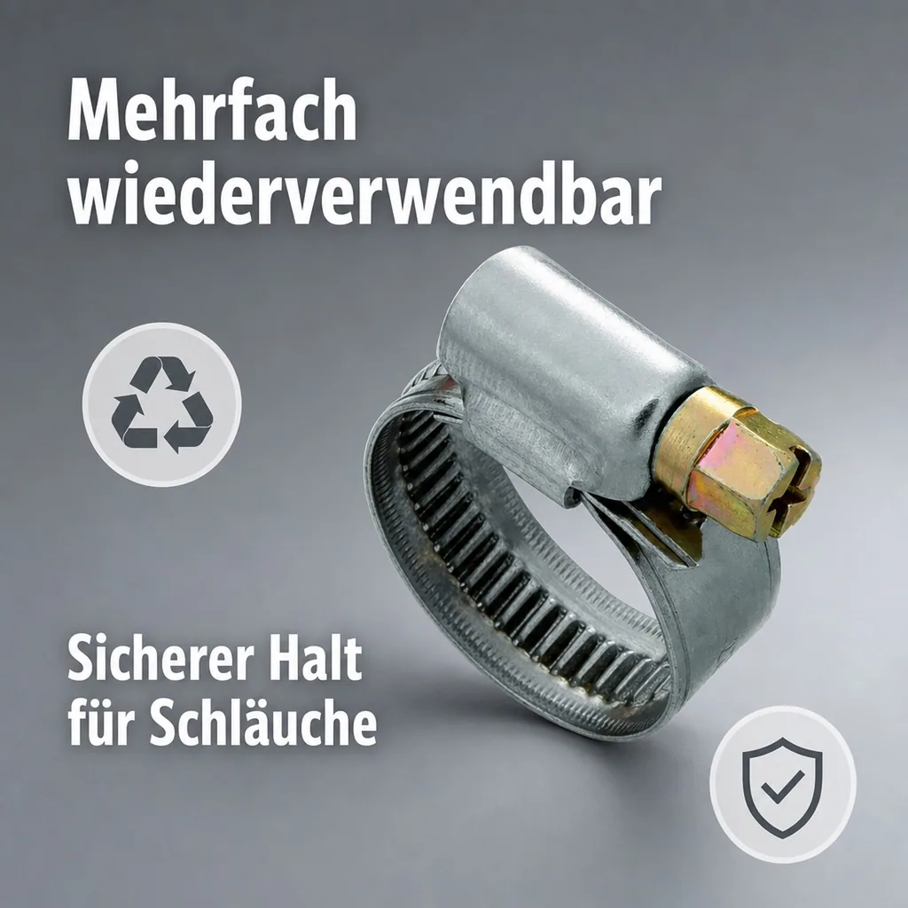 Edelstahl Schlauchschellen, W4, 12mm, 16-25mm, DIN 3017