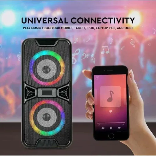 VT-6204-2 Mobiler Lautsprecher mit Bluetooth und RGB - 2x 10W