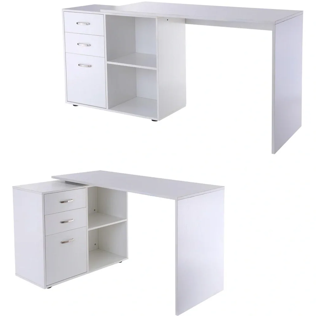 Eckschreibtisch MDF, weiß