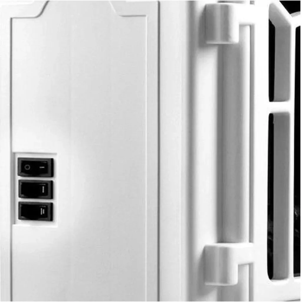 Elektrischer Kamin mit Heizung und offenem Flammeneffekt 2000W weiß