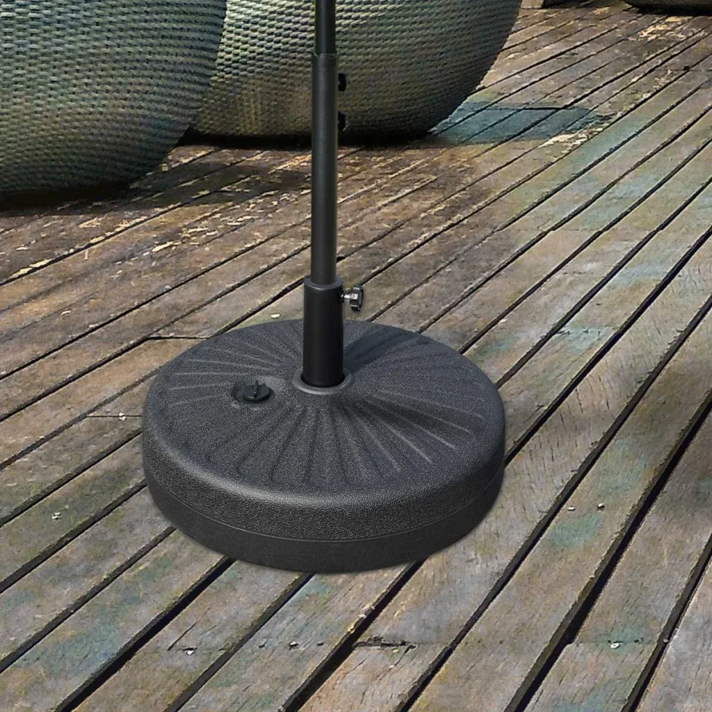 Sonnenschirmfuß 22 kg für Sonnenschirmstangen 38/48 mm Zement Schwarz Ø51 x 12H cm