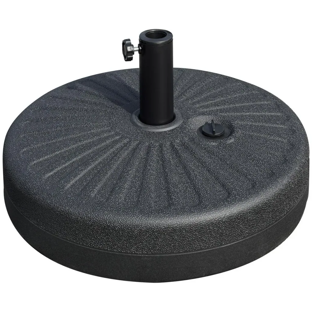 Sonnenschirmfuß 22 kg für Sonnenschirmstangen 38/48 mm Zement Schwarz Ø51 x 12H cm
