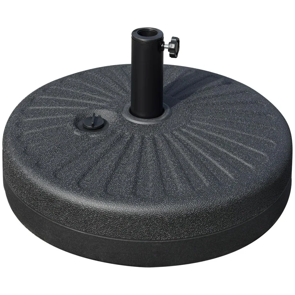 Sonnenschirmfuß 22 kg für Sonnenschirmstangen 38/48 mm Zement Schwarz Ø51 x 12H cm